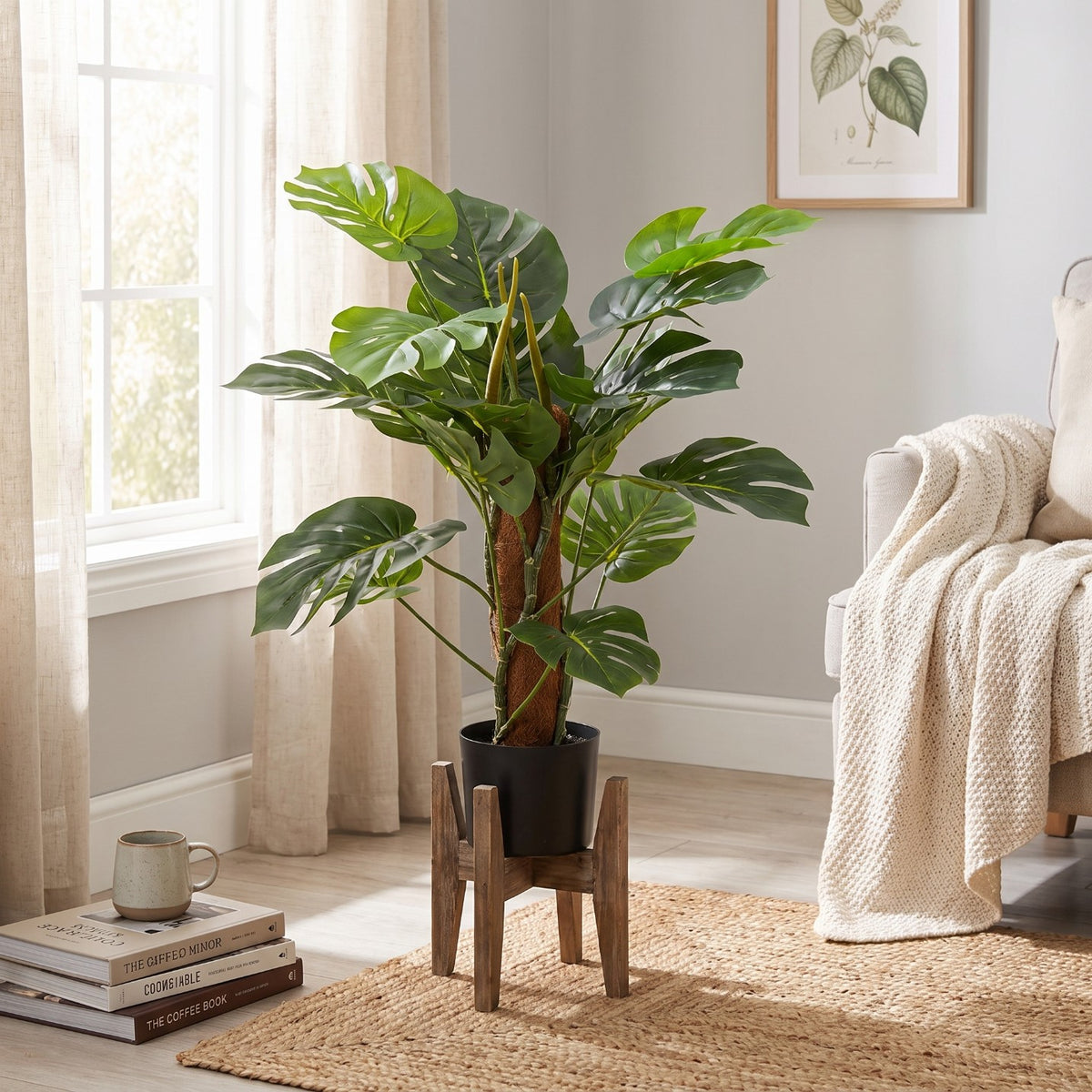 Sztuczna monstera w doniczce 70 cm zielona dekoracja do salonu i biura