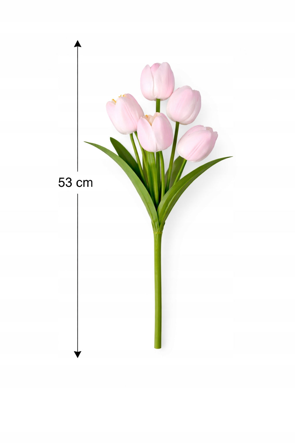TULIPAN BUKIET TULIPANÓW SZTUCZNYCH PIANKOWYCH 53CM JASNY RÓŻ