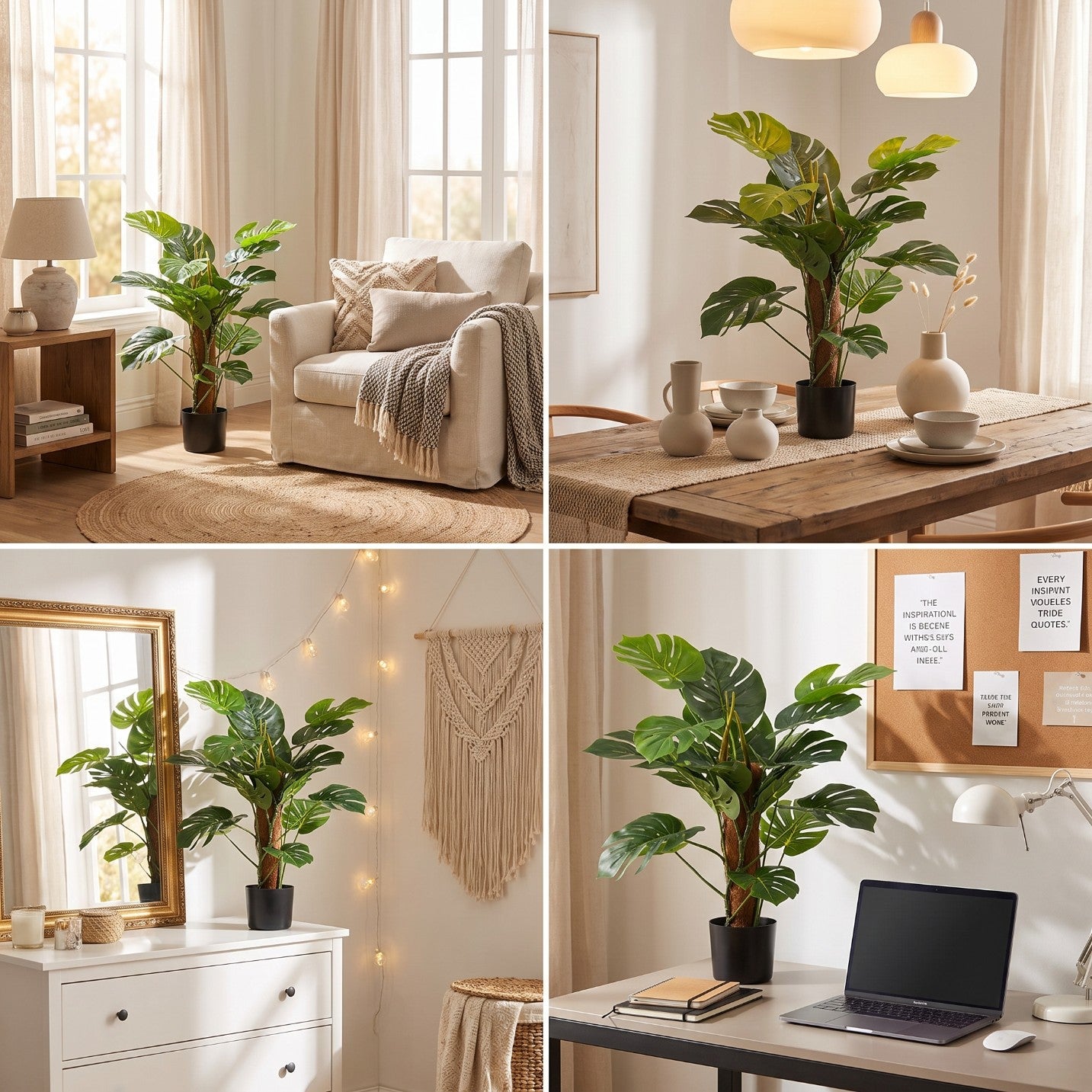 Sztuczna monstera w doniczce 70 cm zielona dekoracja do salonu i biura
