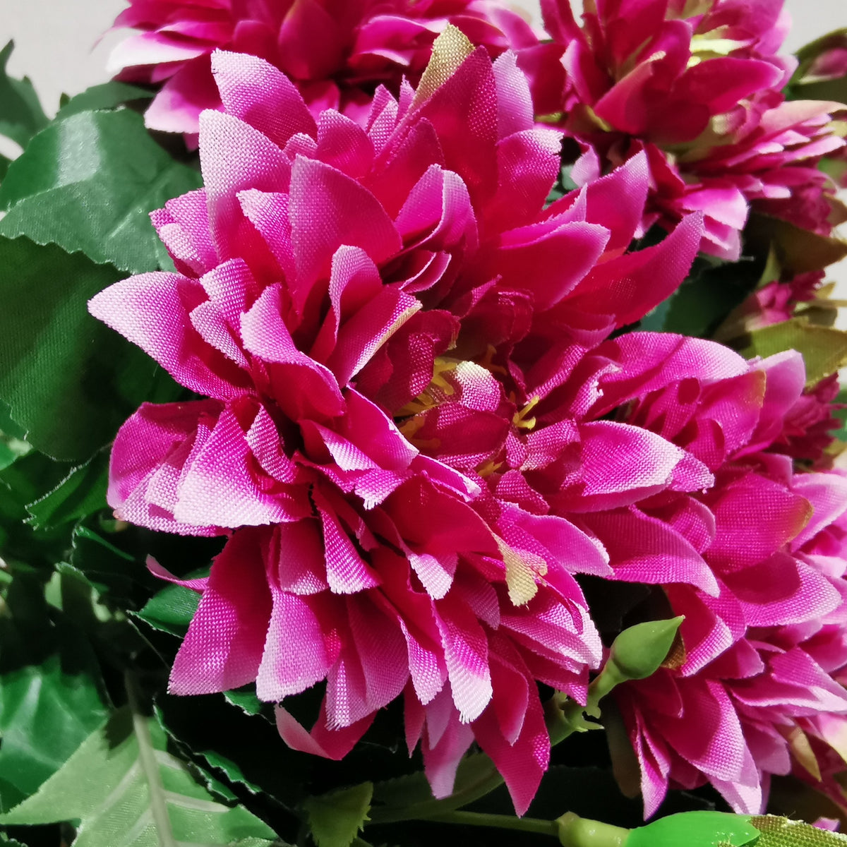 Sztuczna chryzantema różowo-bordowa 40 cm bukiet