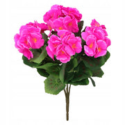 Sztuczna Pelargonia Różowa Bukiet 7 Gałązek 37 cm Realistyczna Ozdoba Kwiat