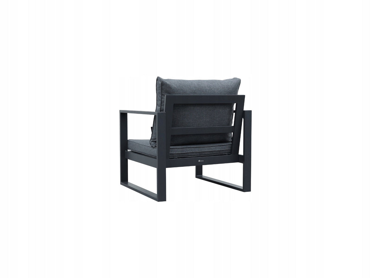 Zestaw mebli ogrodowych antracyt tarasowy 4 el. aluminiowych sofa, kanapa