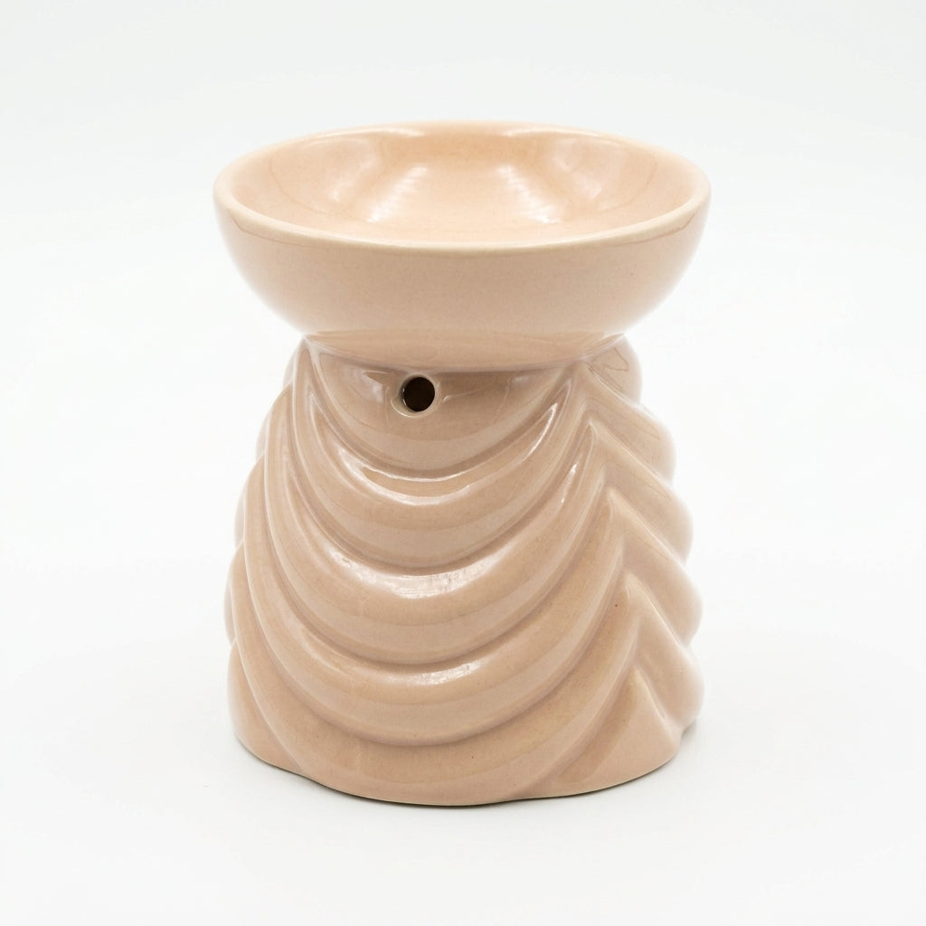 Kominek Ceramiczny Beżowy Podgrzewacz Zapachowy
