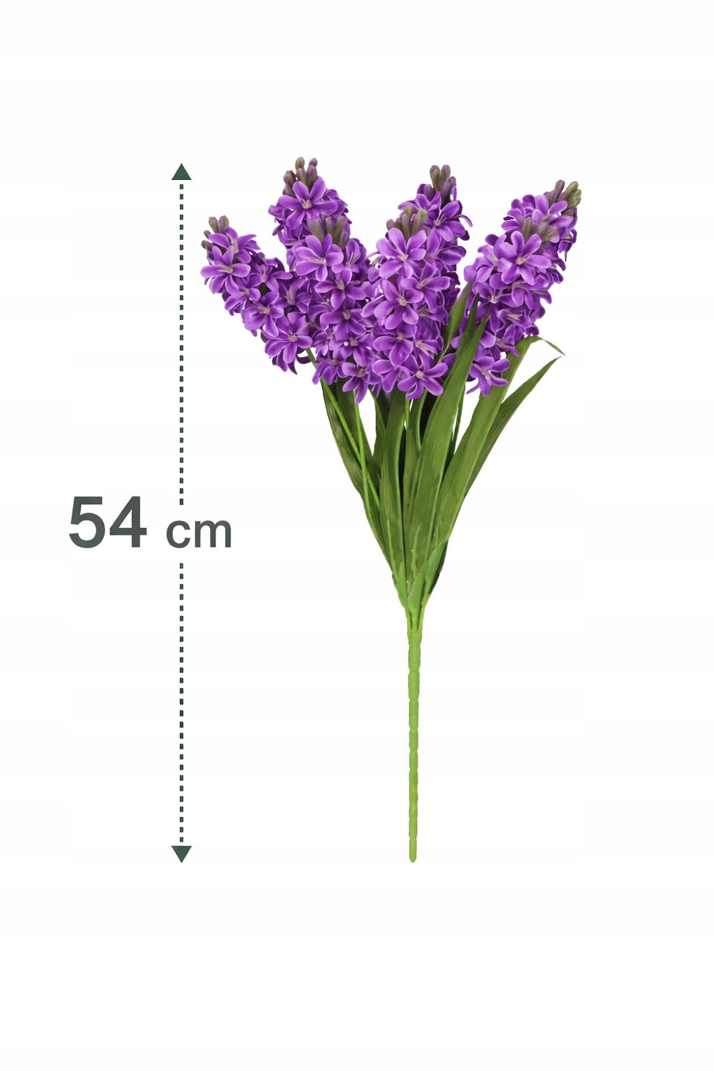 KWIAT SZTUCZNY HIACYNT BUKIET 57CM 7 DUŻYCH GŁÓWEK KOLOR CIEMNY FIOLET