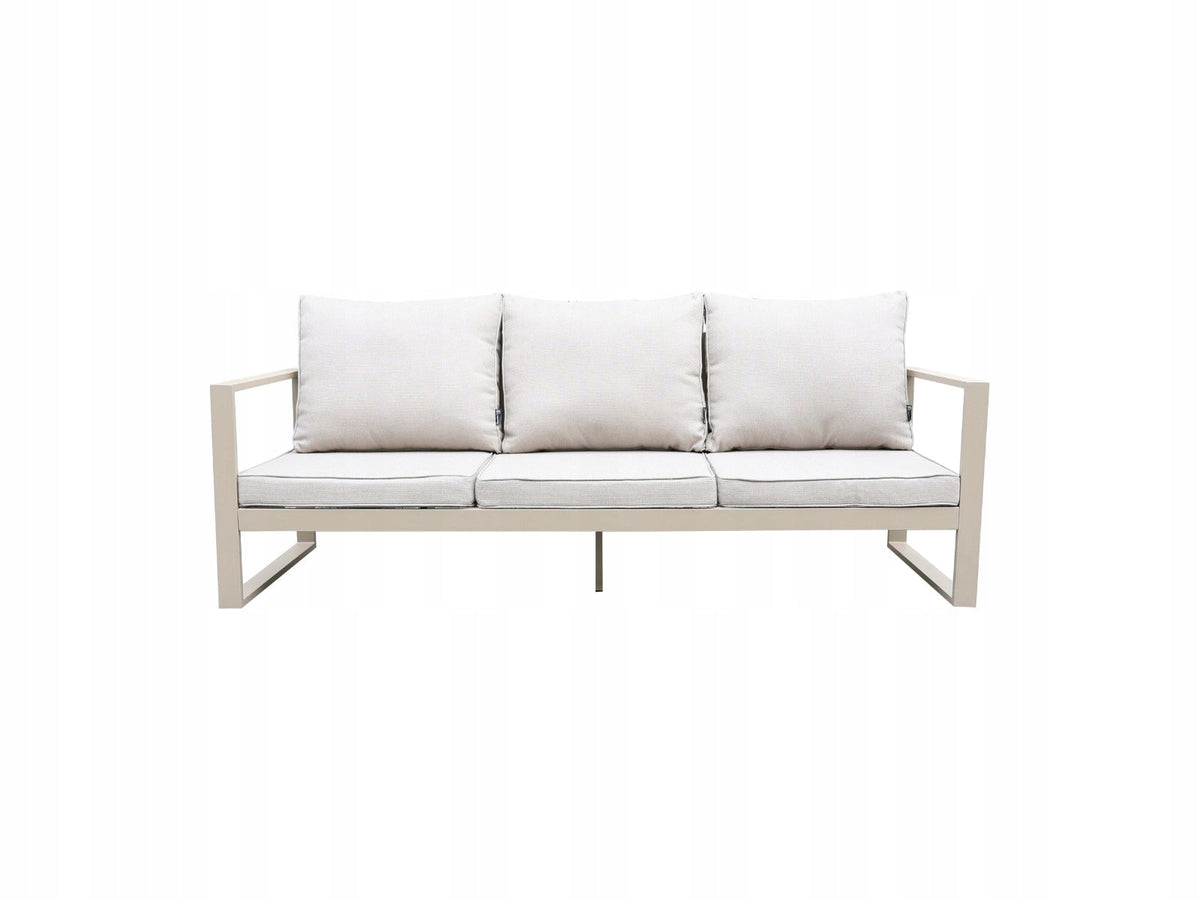 Beżowy zestaw mebli ogrodowych tarasowych 4 el. aluminiowych sofa, kanapa