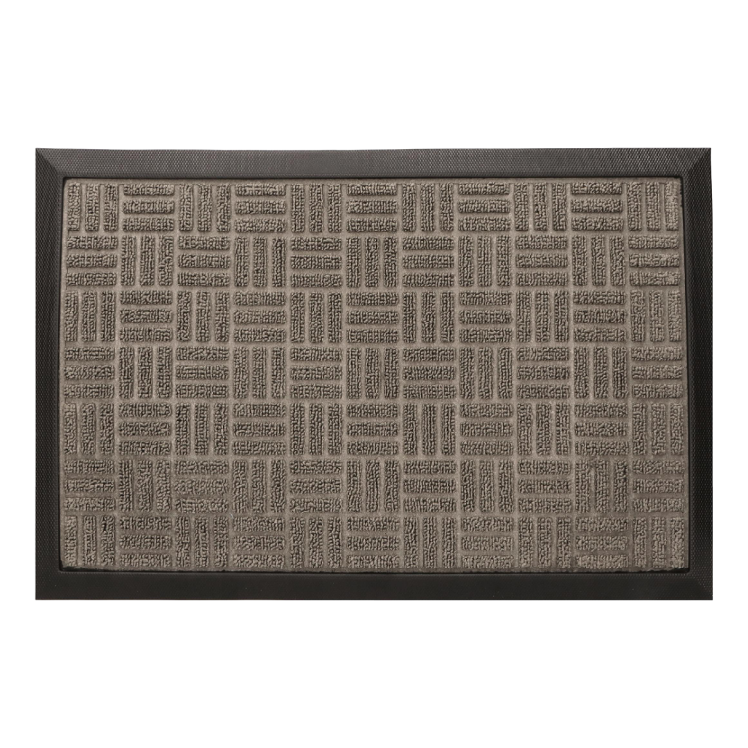 Wycieraczka 45x75 cm oliwkowa materiałowa z gumowym spodem i krawędziami