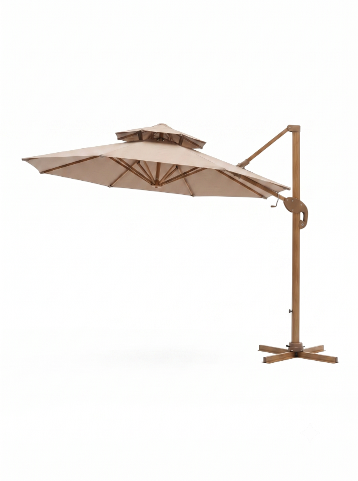 Parasol Ogrodowy  Okrągły śr.300 cm Beżowy