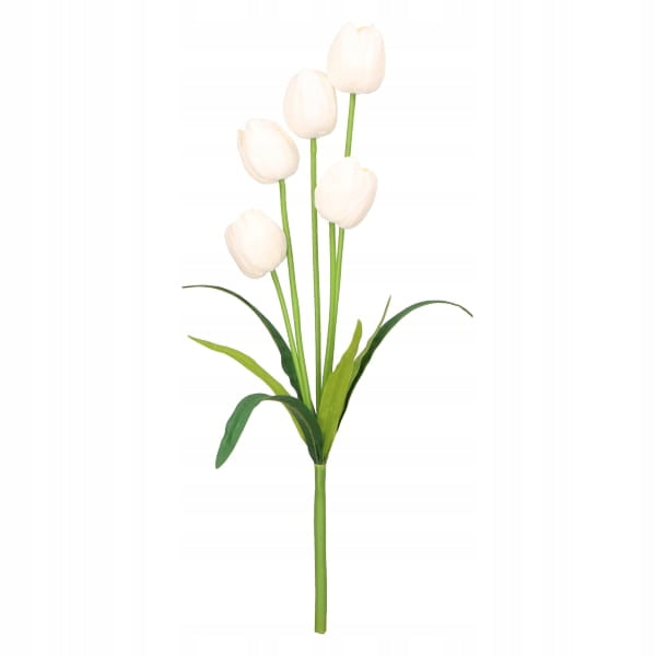 TULIPAN BUKIET TULIPANÓW SZTUCZNYCH PIANKOWYCH 53cm KOLOR BIAŁY
