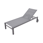 Leżak Ogrodowy Basenowy Aluminium z Kółkami Leżanka na Taras 190x65x35 cm Szary Grafit