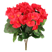 Sztuczna Pelargonia Czerwona Bukiet 7 Gałązek 37 cm Dekoracja Kwiat Ozdoba