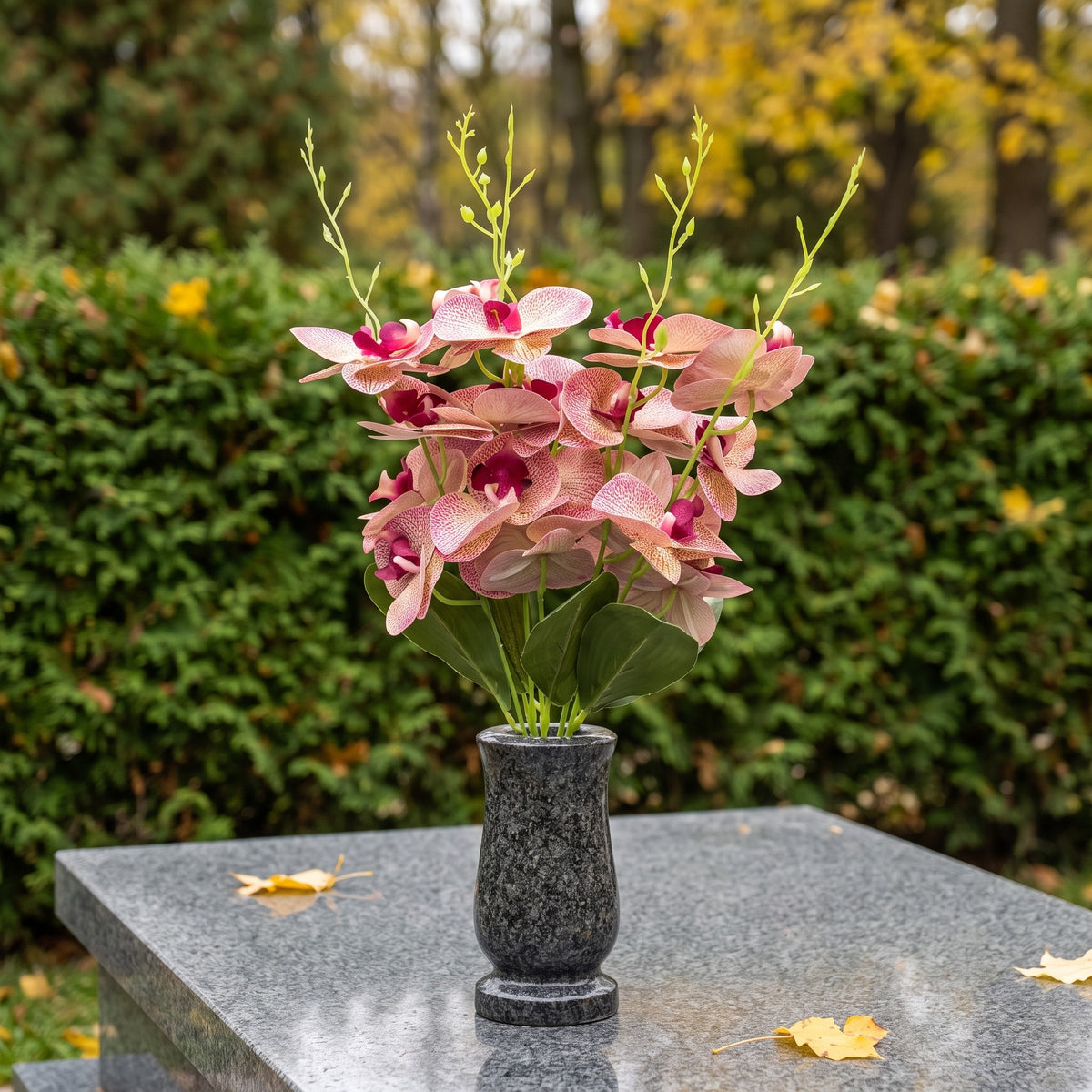 Storczyk Sztuczny Bukiet Brzoskwiniowy 59cm Orchidea 5 Gałązek Do Biura