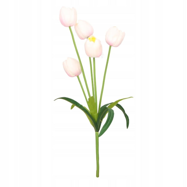 TULIPAN BUKIET TULIPANÓW SZTUCZNYCH PIANKOWYCH 53cm KOLOR BIAŁY