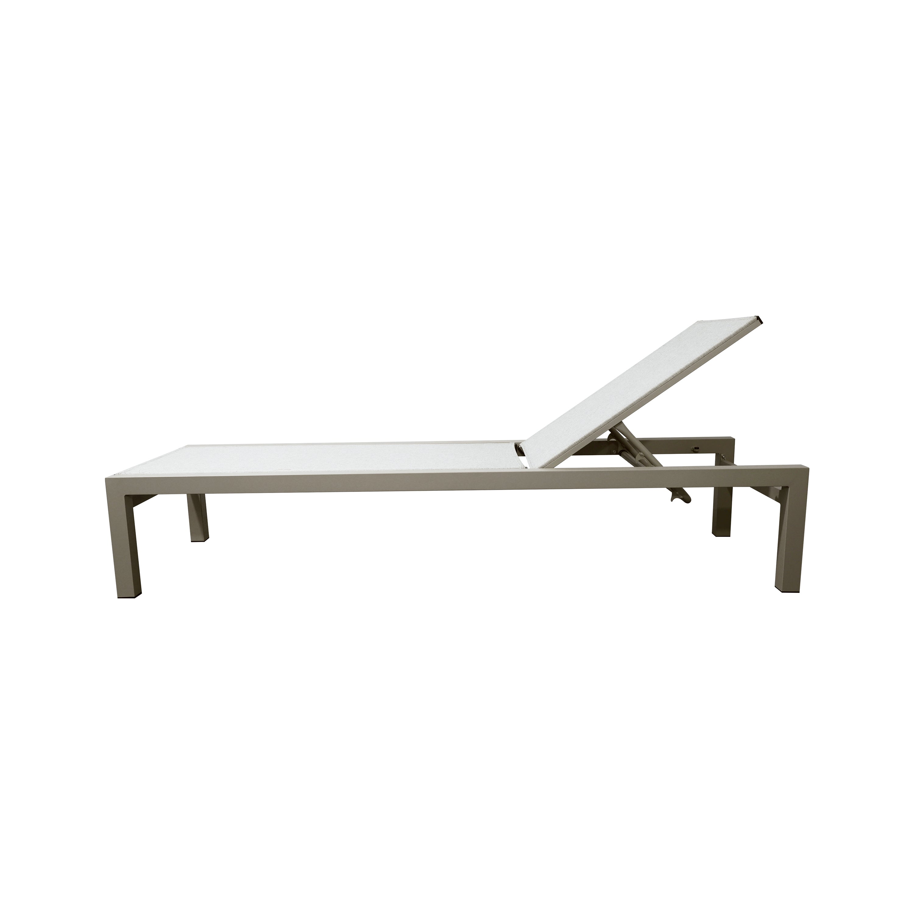 Leżak Ogrodowy Basenowy Aluminium Beżowy na Taras 190x65x30 cm