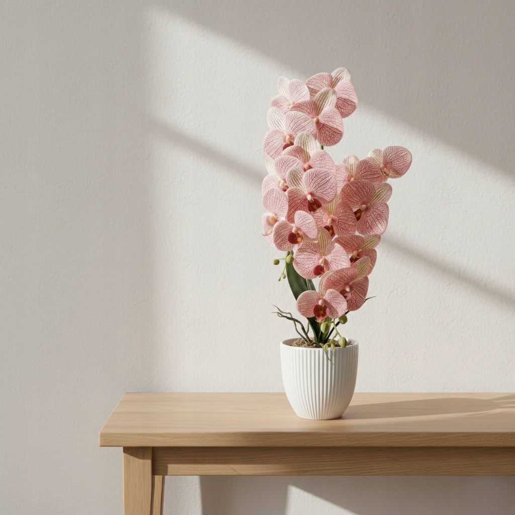 Storczyk w Doniczce Ciemny Różowy 58 cm Kwiat Sztuczny Orchidea Doniczkowy