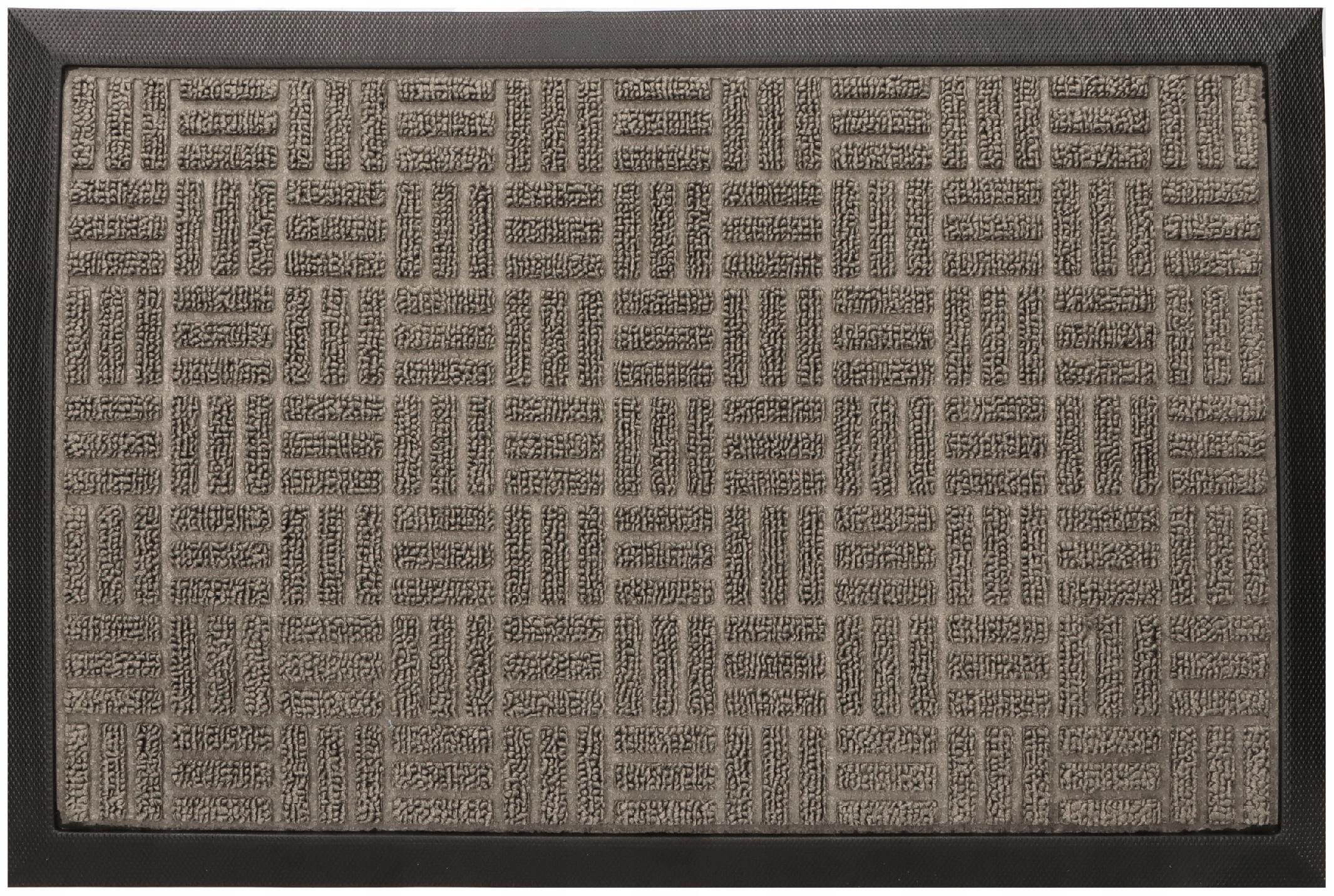 Wycieraczka 45x75 cm oliwkowa materiałowa z gumowym spodem i krawędziami
