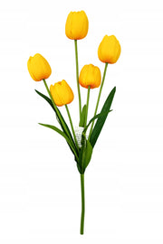 TULIPAN BUKIET TULIPANÓW SZTUCZNYCH PIANKOWYCH 53CM ŻÓŁTY Z CZERWIENIĄ