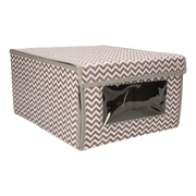 Organizer tekstylny Zygzak z oknem 34x29x19 cm pudełko do biura domu szafy