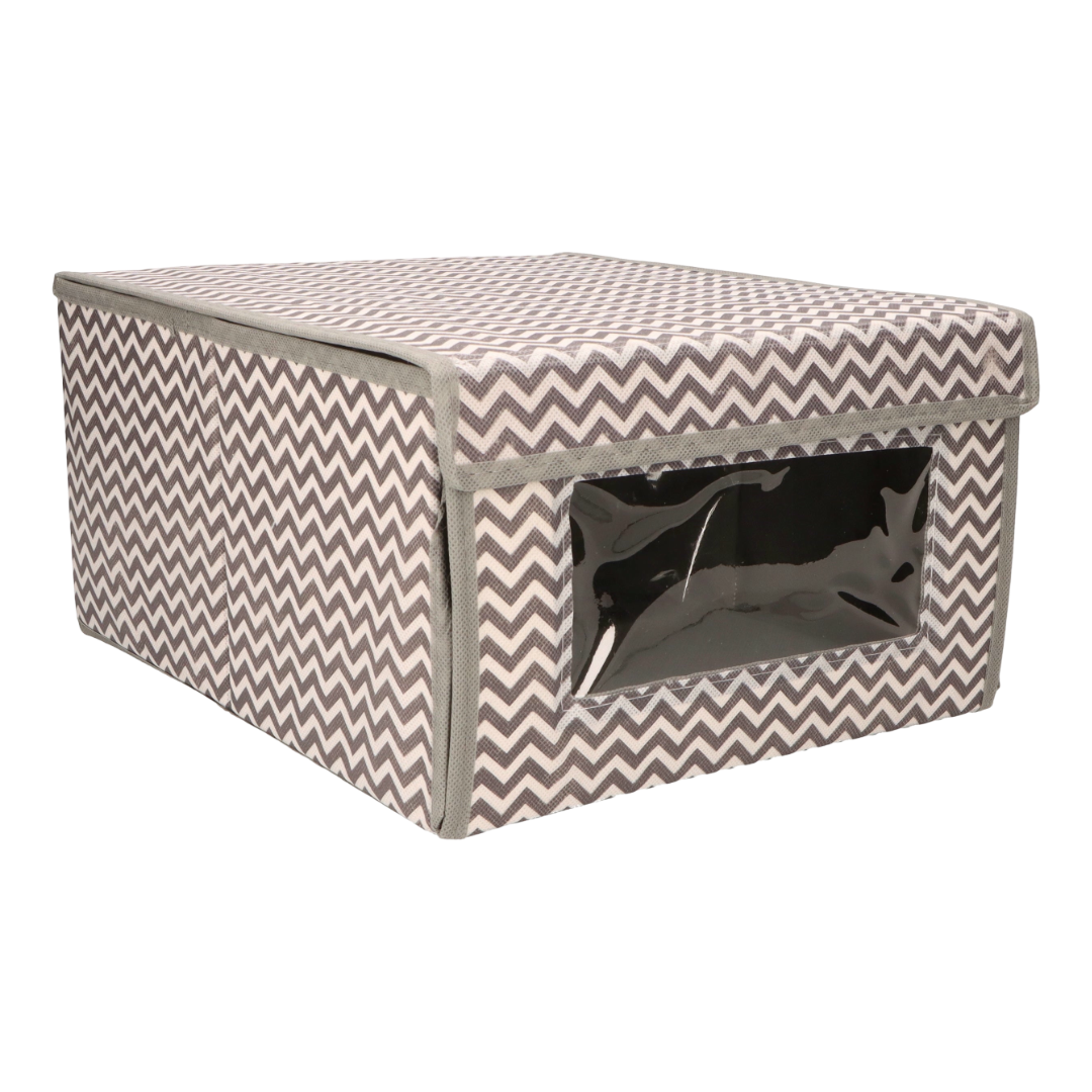 Organizer tekstylny Zygzak z oknem 34x29x19 cm pudełko do biura domu szafy