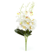 Storczyk Sztuczny Bukiet Biały Z Żółtym Środkiem 59cm Orchidea 5 Gałązek