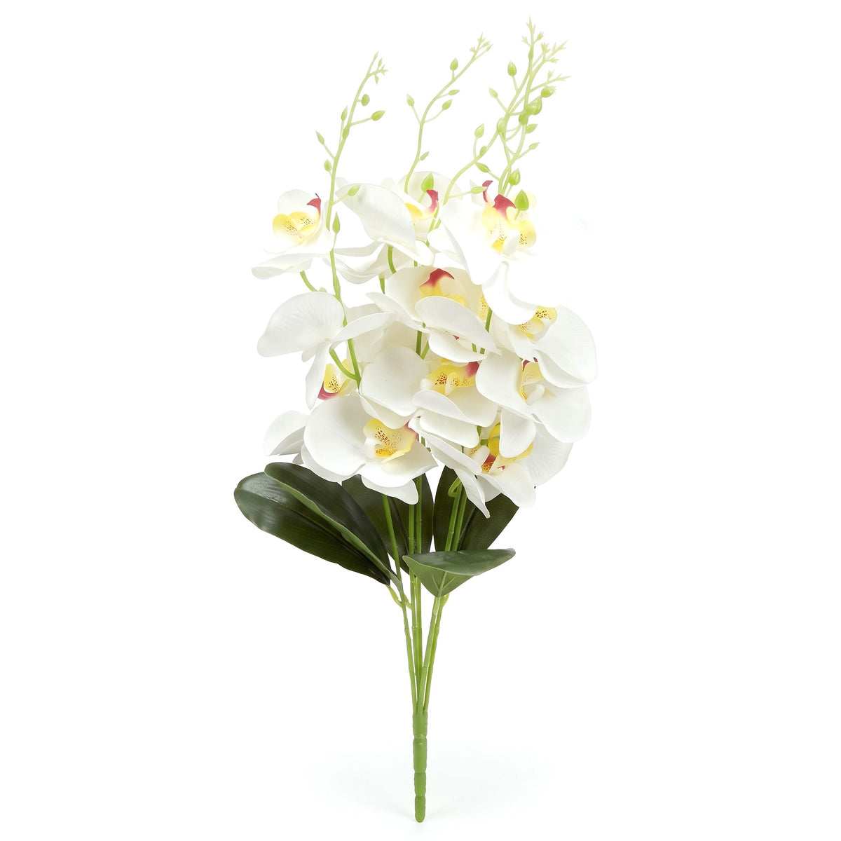 Storczyk Sztuczny Bukiet Biały Z Żółtym Środkiem 59cm Orchidea 5 Gałązek