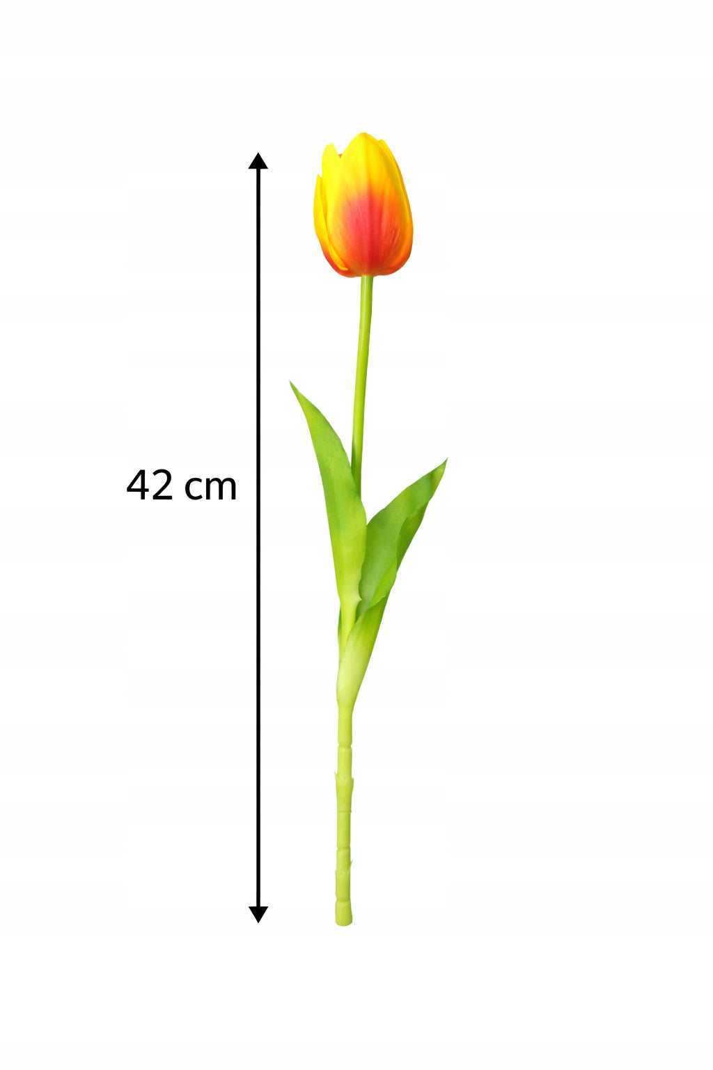 TULIPAN PIANKOWY POJEDYNCZY 42 CM WIOSENNA DEKORACJA WAZONU KOLOR ŻÓŁTY