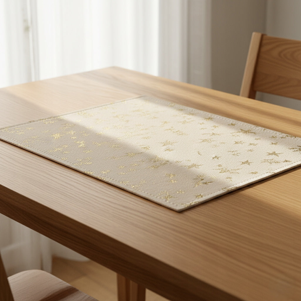 Podkładka pod Talerz Złota Mata na stół 33x45 cm w gwiazdki dekoracyjna
