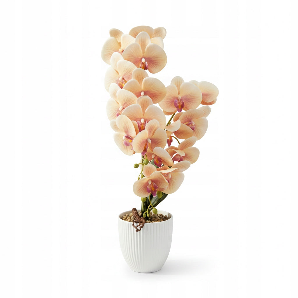 Storczyk w Doniczce Żółty 58 cm Orchidea Kwiat Sztuczny Doniczkowy Ozdobny