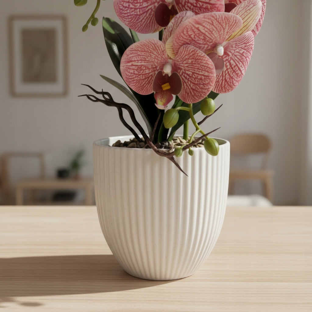 Storczyk w Doniczce Ciemny Różowy 58 cm Kwiat Sztuczny Orchidea Doniczkowy